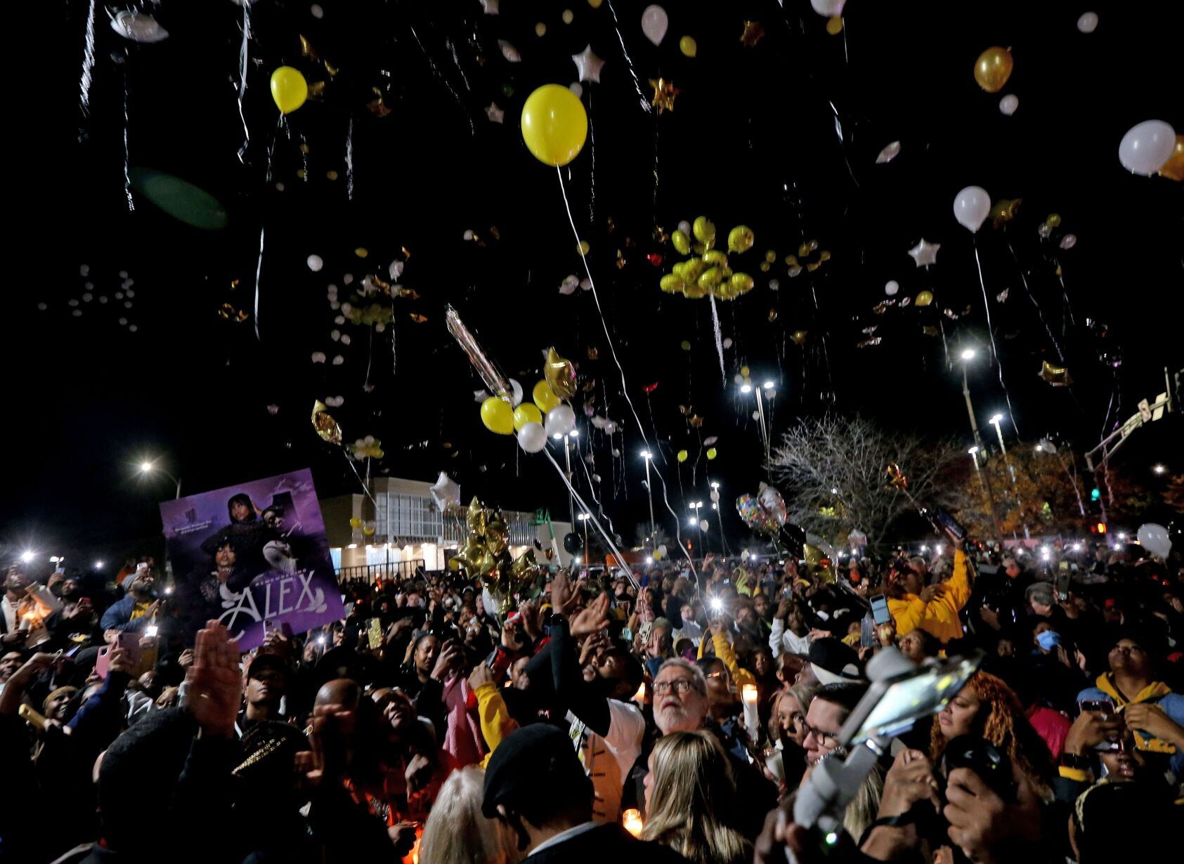 Hundreds of people attend a vigil for the CVPA community